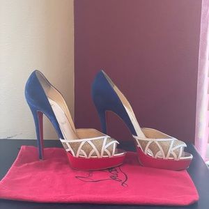 Christian Louboutin color block platform heels